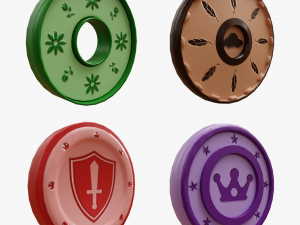 Cartoon Coins Pack01 3D Model