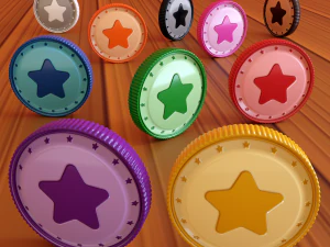 Cartoon Coins Pack02 3D Model