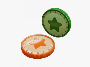 Cartoon Coins Pack02 3D Model