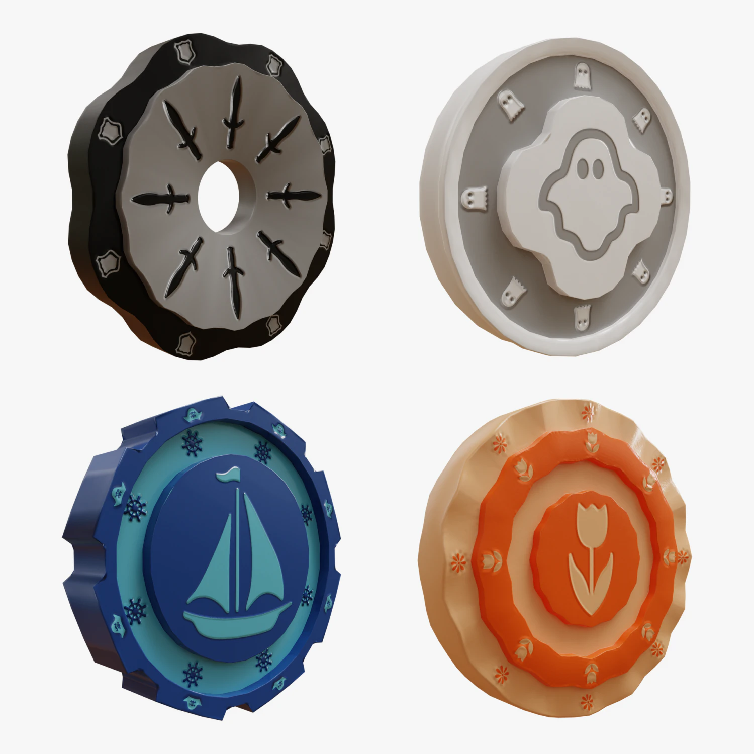 Cartoon Coins Pack03 3D Model .c4d .max .obj .3ds .fbx .stl .blend 