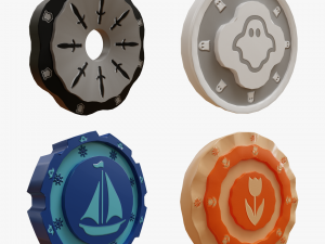Cartoon Coins Pack03 3D Model