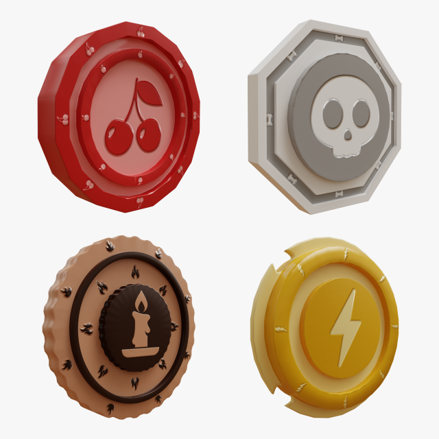 Cartoon Coins Pack04 3D Model .c4d .max .obj .3ds .fbx .stl .blend
