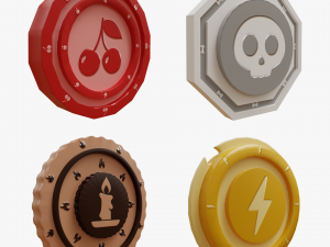 Cartoon Coins Pack04 3D Model