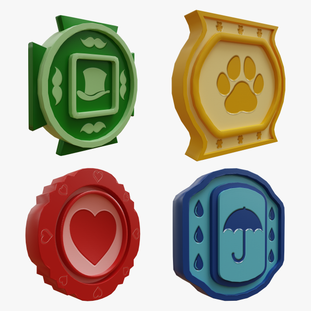 Cartoon Coins Pack06 Model 3D .c4d .max .obj .3ds .fbx .stl .blend 