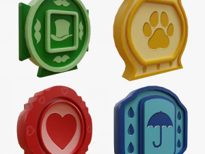 Cartoon Coins Pack06 3D Model