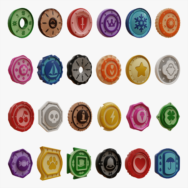 Cartoon Coins Full Pack 3D Model .c4d .max .obj .3ds .fbx .stl .blend 