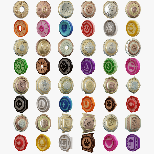 Complete Coin Collection 3D 모델 .c4d .max .obj .3ds .fbx .stl .blend 