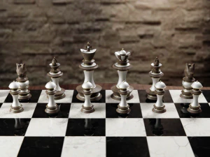 Chess Table Set 3D Model