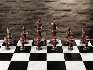 Chess Table Set 3D Model