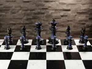 Chess Table Set 3D Model