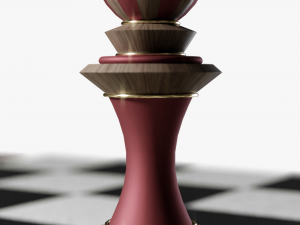 Chess Table Set 3D Model