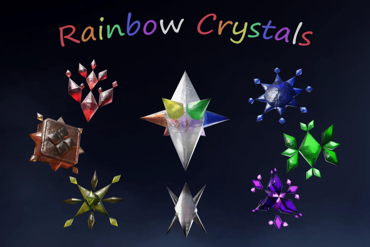 Cristalli arcobaleno Modello 3D .c4d .max .obj .3ds .fbx .stl .blend 
