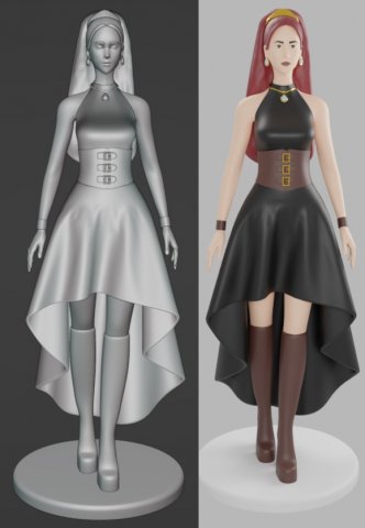 Figurine character girl fashionable toy model doll 3D Принт Модель .c4d .max .obj .3ds .fbx .stl .blend 