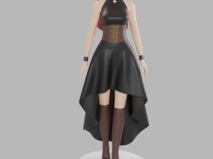 Figurine character girl fashionable toy model doll 3D Print Model