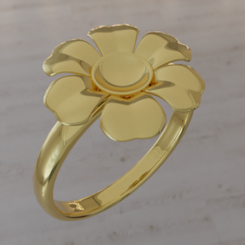 Ring flower 3D Print Model .c4d .max .obj .3ds .fbx .stl .blend 