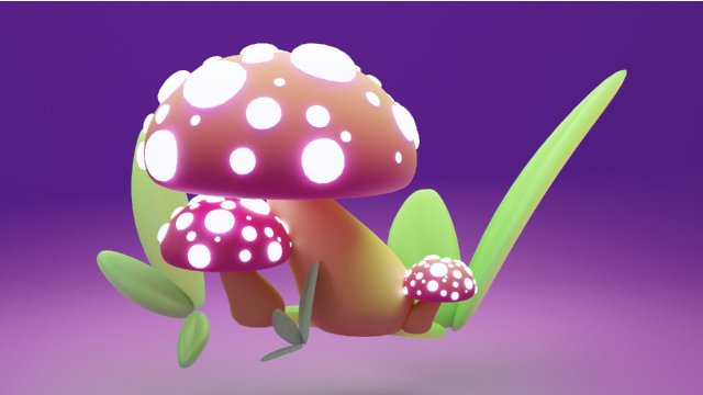 Magic Mushrooms 3D Modell .c4d .max .obj .3ds .fbx .stl .blend