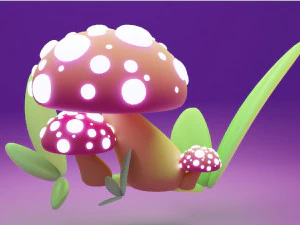 Funghi magici Modello 3D