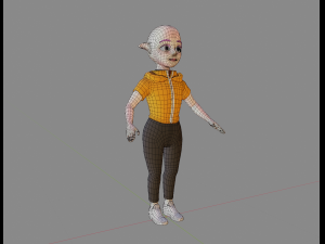 Lowpoly Female Elf with Modern Clothes Model 3D