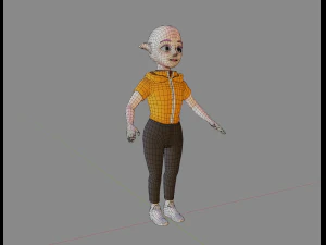 Lowpoly Female Elf with Modern Clothes 3D Model