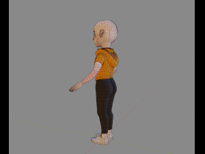 Lowpoly Female Elf with Modern Clothes Model 3D