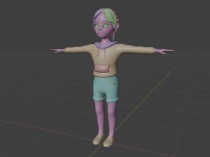Lowpoly Cartoon Girl with Glasses 3D Model