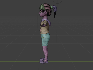 Lowpoly Cartoon Girl with Glasses 3D Model