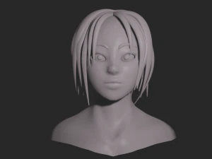Basemesh per ragazza cartone animato stilizzato lowpoly Modello 3D