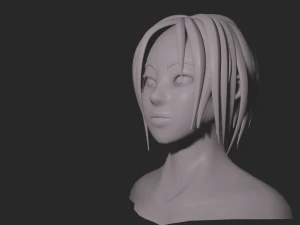 Lowpoly stylized cartoon girl basemesh 3D Model