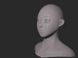 Lowpoly stylized cartoon girl basemesh 3D Model