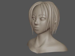 Lowpoly stylized cartoon girl basemesh 3D Model