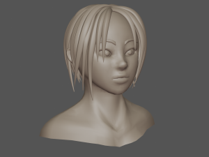 Basemesh per ragazza cartone animato stilizzato lowpoly Modello 3D
