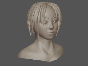 Lowpoly stylized cartoon girl basemesh 3D Model