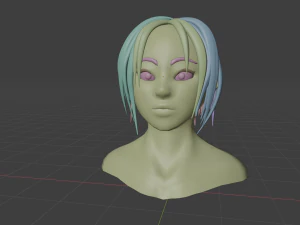 Lowpoly stylized cartoon girl basemesh 3D Model