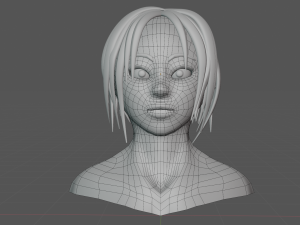 Basemesh per ragazza cartone animato stilizzato lowpoly Modello 3D