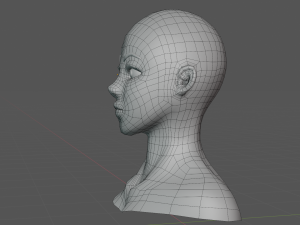 Basemesh per ragazza cartone animato stilizzato lowpoly Modello 3D
