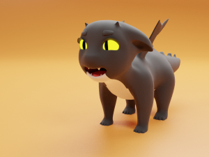 Sylvie Jaring Bayi Naga Hitam Model 3D