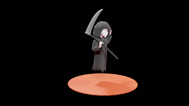 Lowpoly Cartoon Grim Reaper 3D Model .c4d .max .obj .3ds .fbx .stl .blend 
