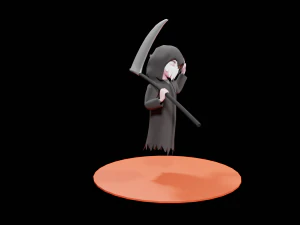 Низкополигональный мультфильм Мрачный жнец 3D Модель