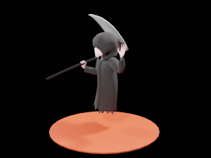 Lowpoly Cartoon Grim Reaper 3D Model