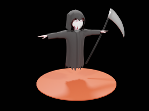 Lowpoly Cartoon Grim Reaper 3D Model