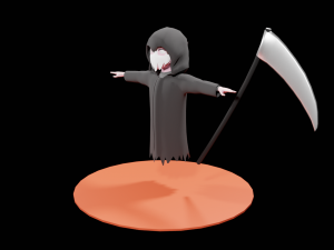 Lowpoly Cartoon Grim Reaper 3D Model