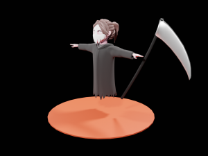 Lowpoly Cartoon Grim Reaper 3D Model