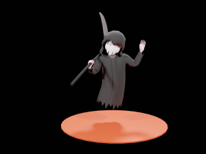 Lowpoly Cartoon Grim Reaper 3D Model