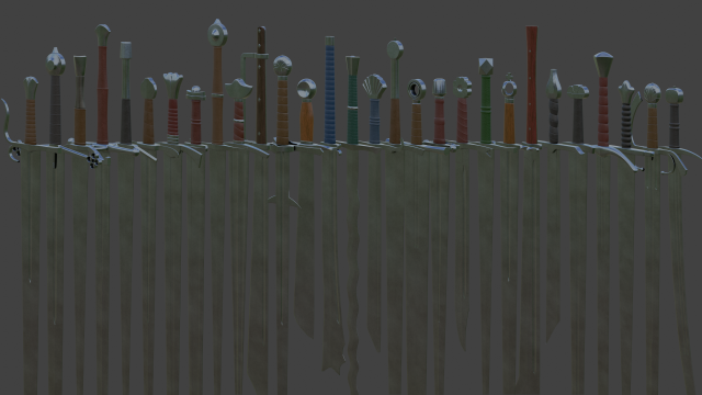 Modular Medieval European Sword-Falchion pack 3D 模型 .c4d .max .obj .3ds .fbx .stl .blend 