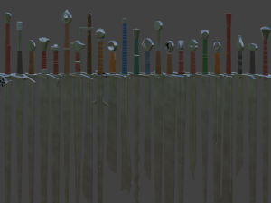 Modular Medieval European Sword-Falchion pack 3D 模型