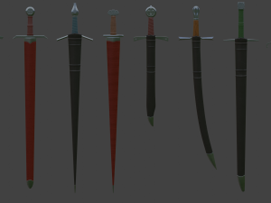Modular Medieval European Sword-Falchion pack 3D 模型