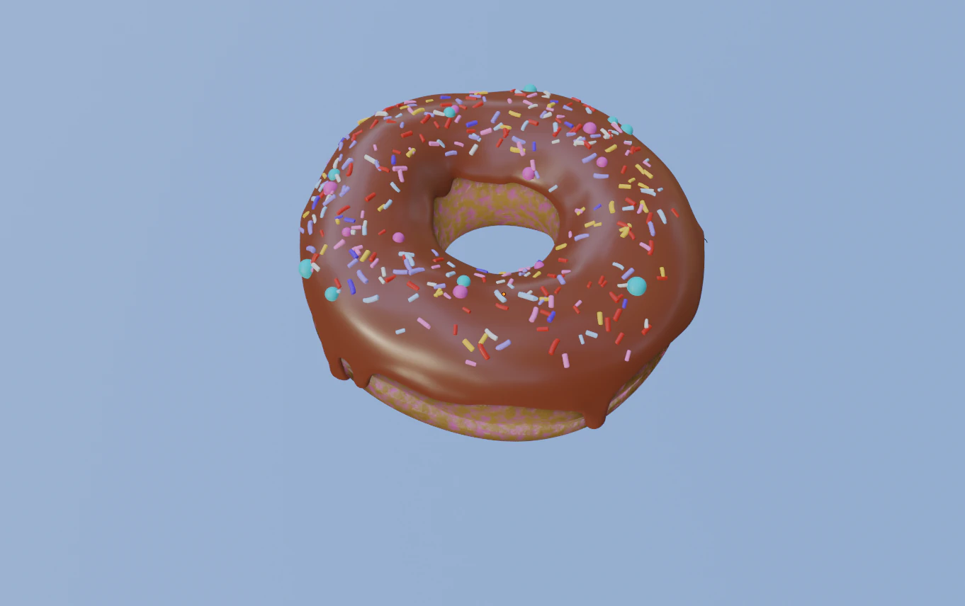 Donut 3D Model .c4d .max .obj .3ds .fbx .stl .blend 