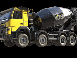 Volvo FMX truck Concrete Mixer - customized 3D 模型