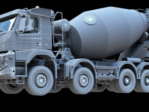 Volvo FMX truck Concrete Mixer - customized 3D 模型