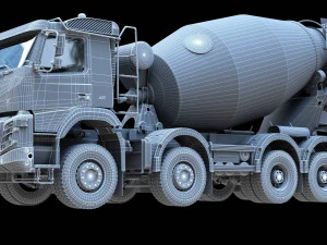 Volvo FMX truck Concrete Mixer - customized 3D Model